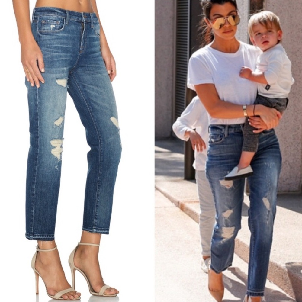 J Brand‎ Maria Straight Crop Distressed Jeans in Blitz Wash Women's size 26